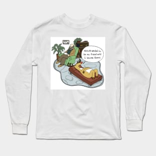 Reindeer Therapy | Funny Holiday Cartoon Long Sleeve T-Shirt